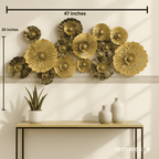 Golden Bloom Metal Wall Art – 3D Floral Luxury Décor