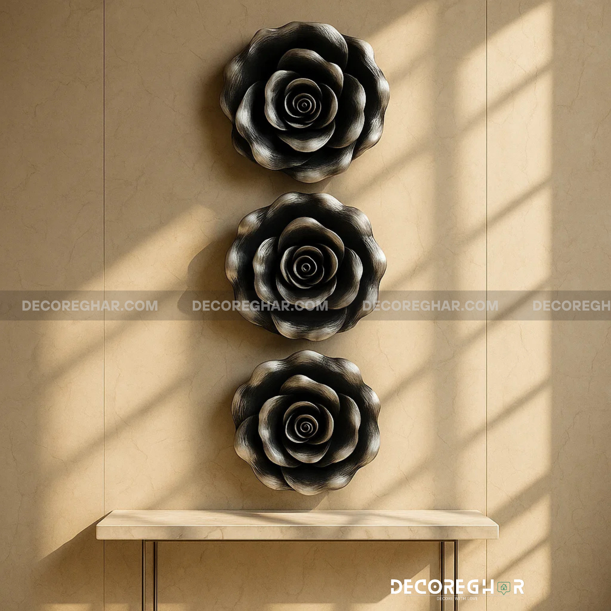 ROSE SCULPTURES (SET OF THREE)