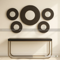 Elegant Black Wall Mirrors with Gold Detailing - Set of 5