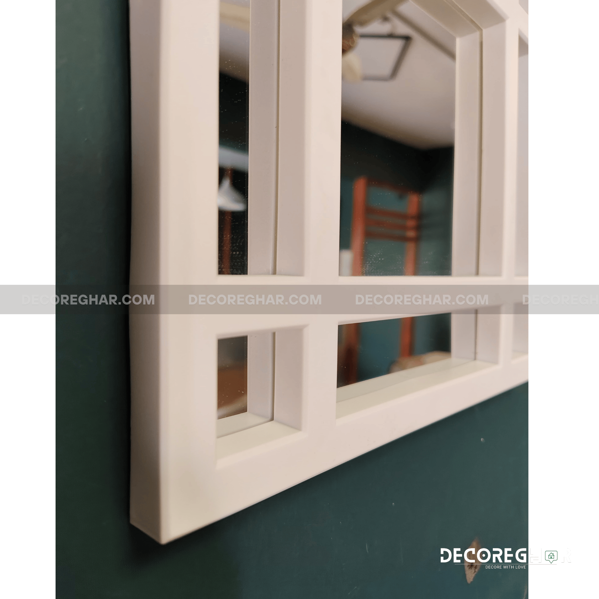 Modern Geometric Wall Mirrors – Set of 3 Decorative Square Mirrors for Living Room & Bedroom