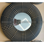 Elegant Black Wall Mirrors with Gold Detailing - Set of 5