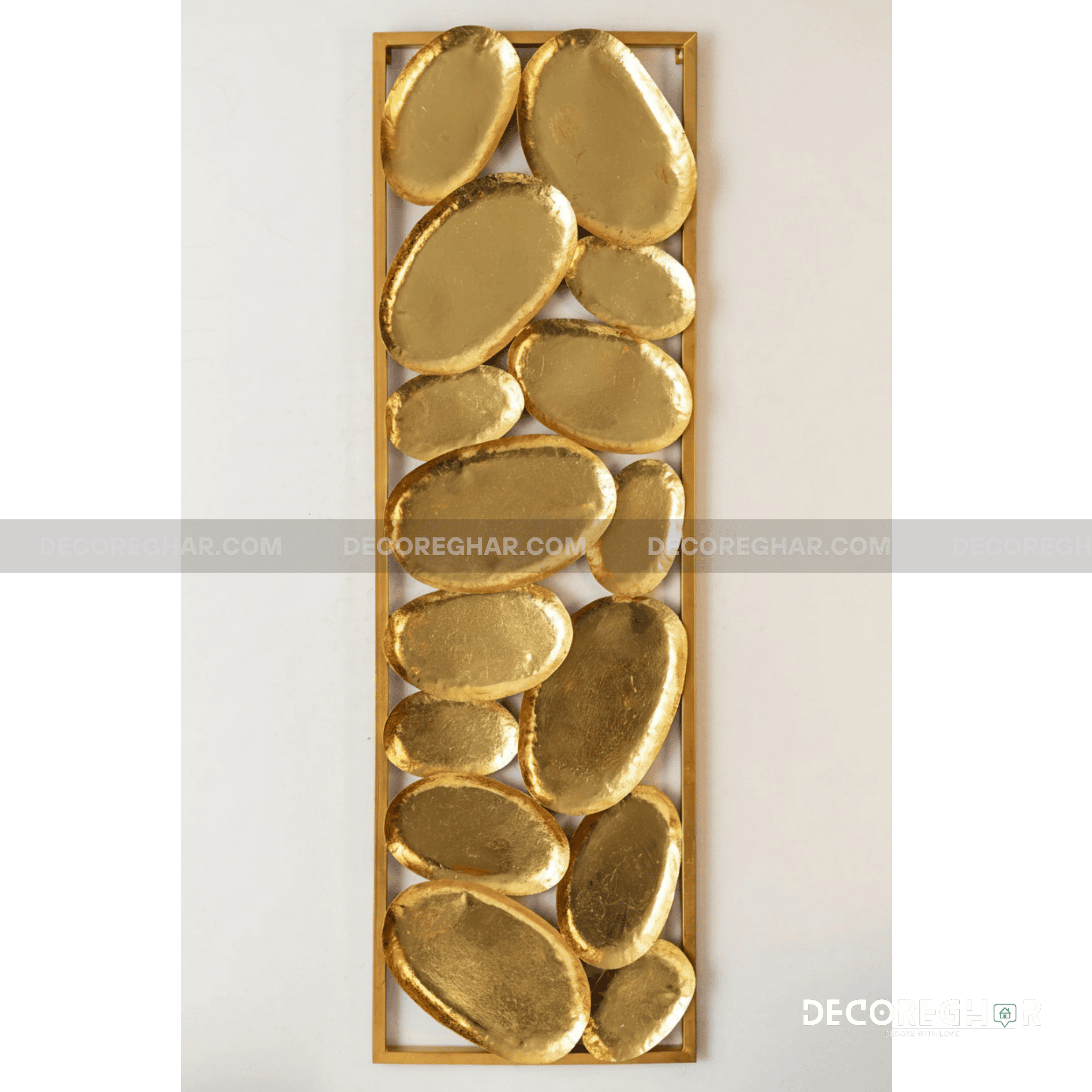 Golden Pebble Wall Art – Luxurious Metal Wall Décor