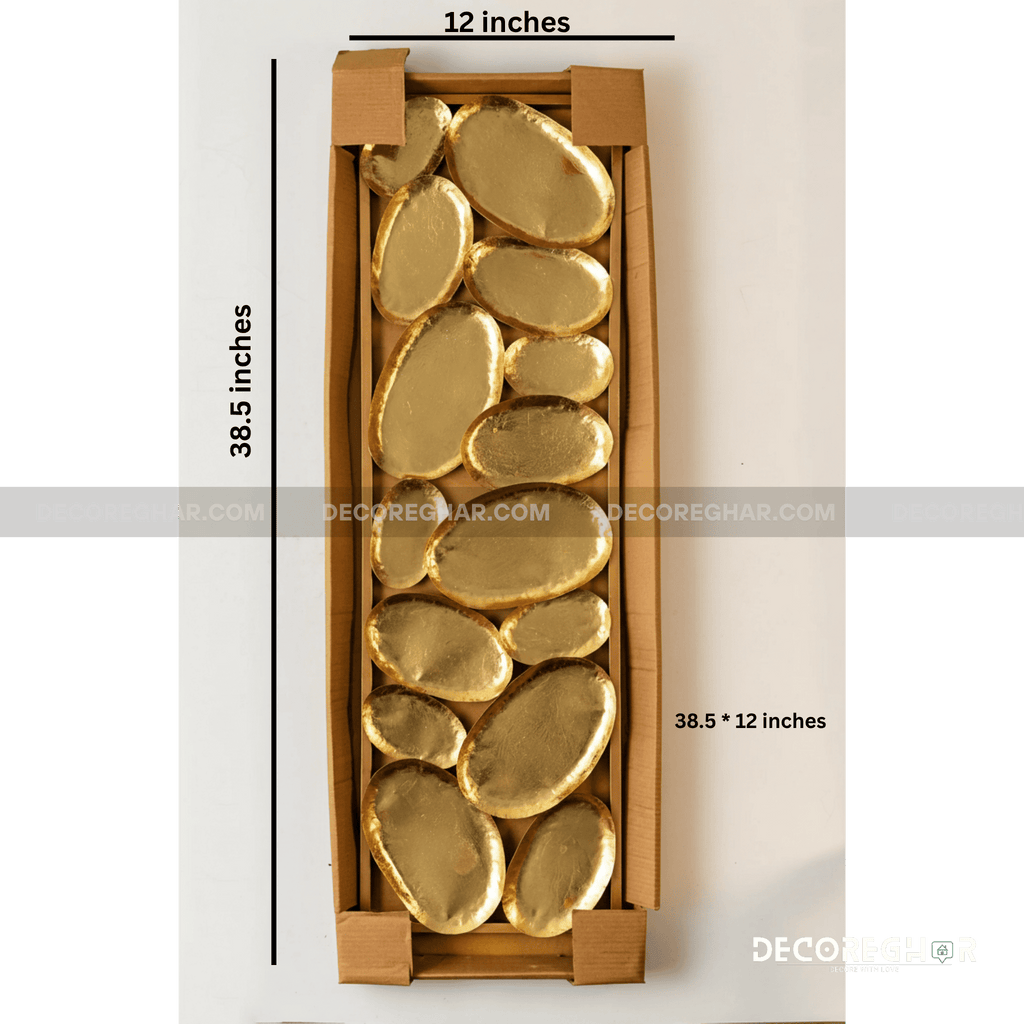 Golden Pebble Wall Art – Luxurious Metal Wall Décor