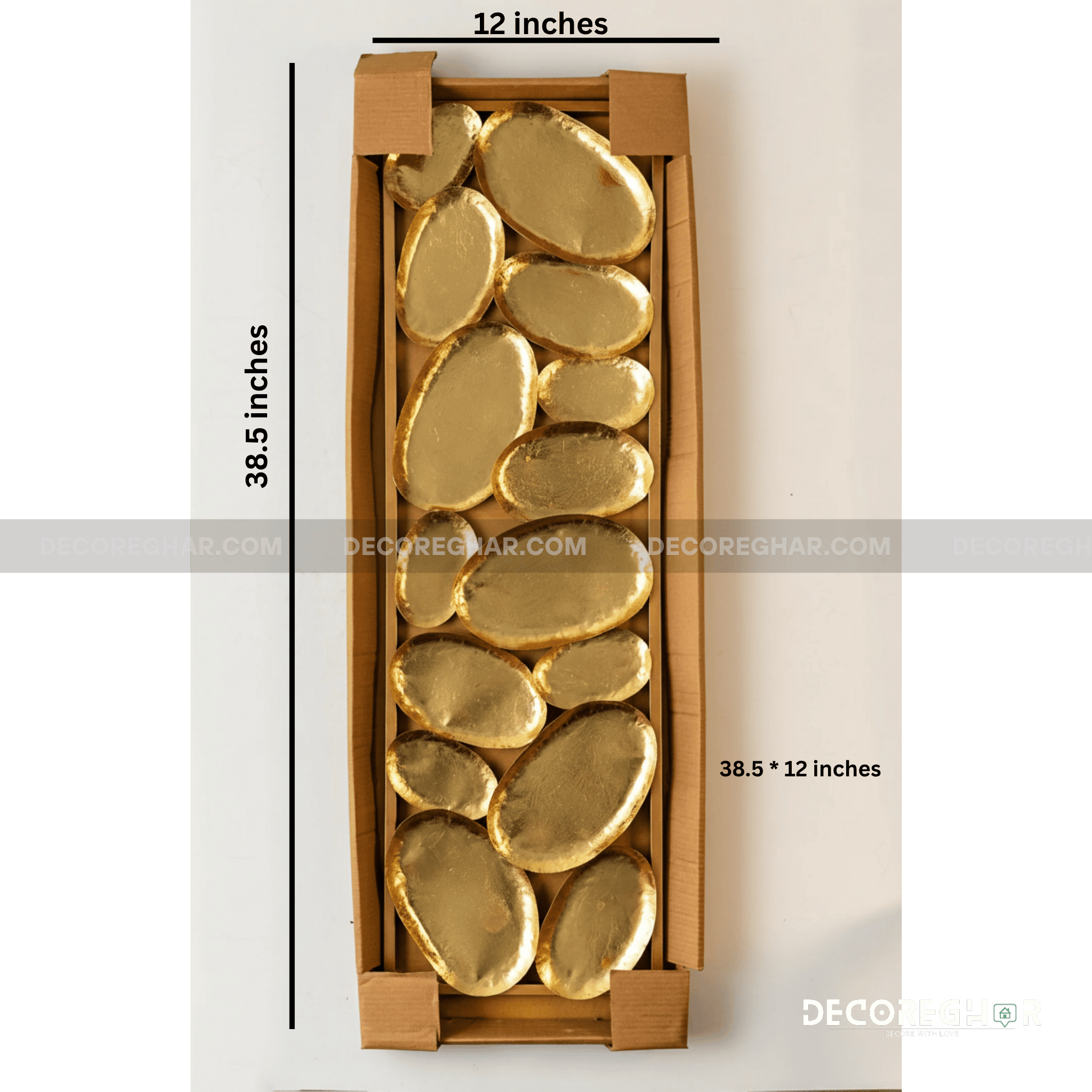Golden Pebble Wall Art – Luxurious Metal Wall Décor