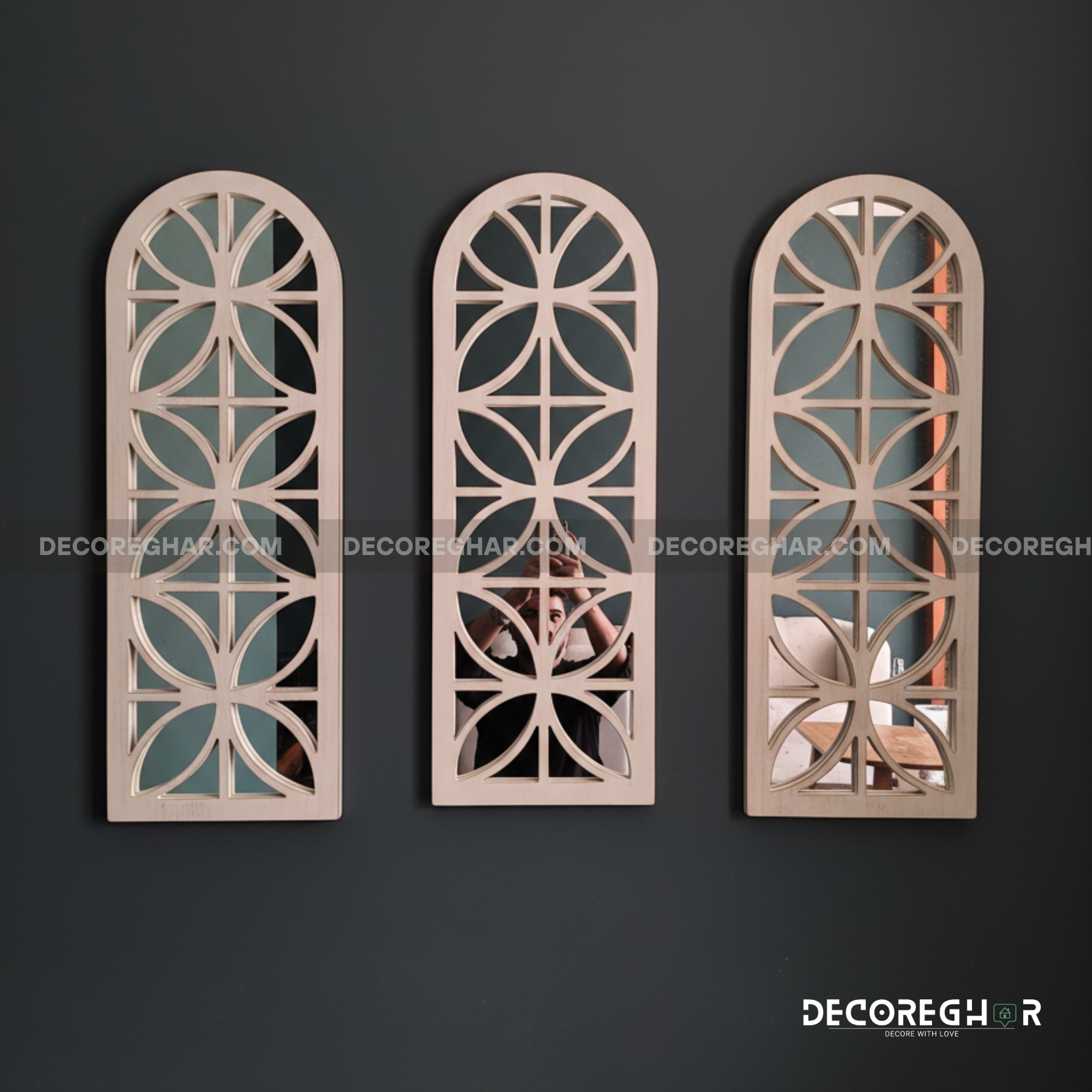 Moroccan Arch Windowpane Mirrors
