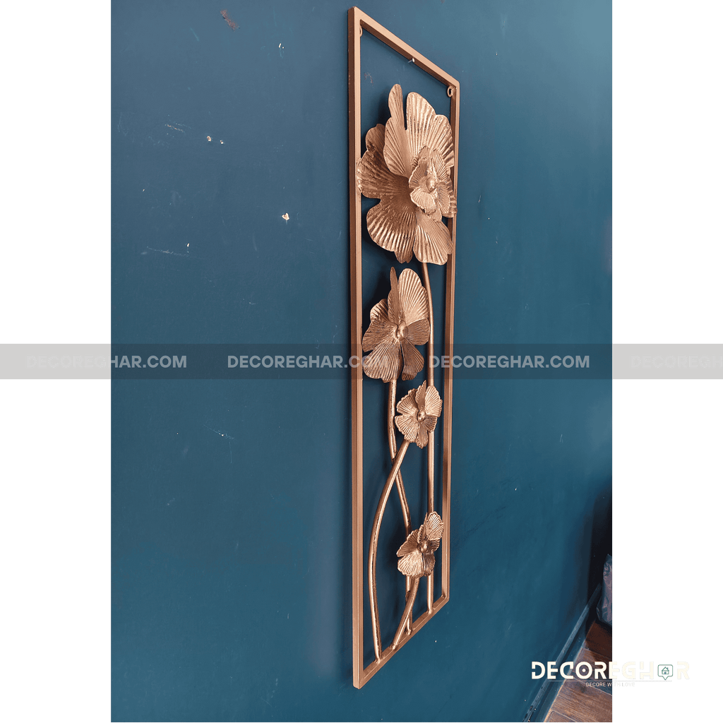 Chic Golden Wall Art Frame with Floral Detailing