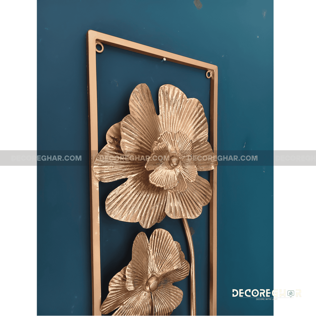 Chic Golden Wall Art Frame with Floral Detailing