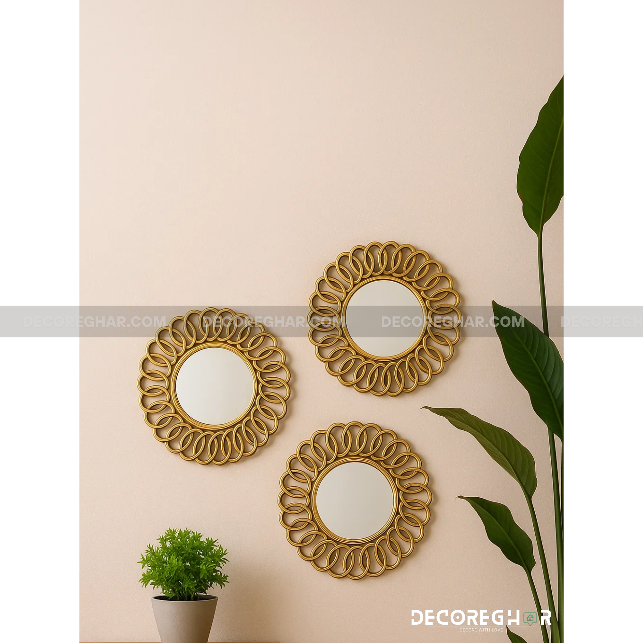 3pc Mirror Set Embroidered Design