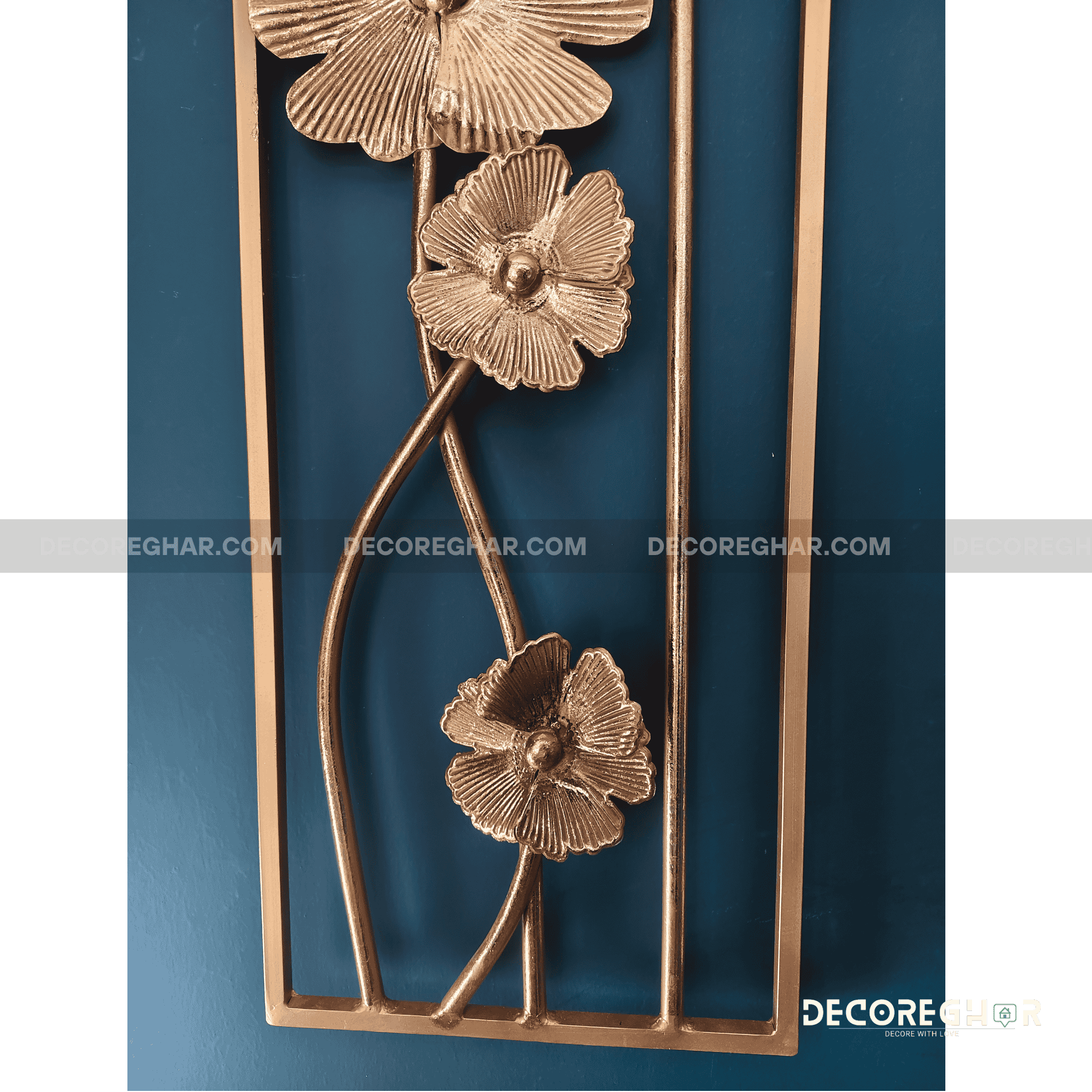 Chic Golden Wall Art Frame with Floral Detailing