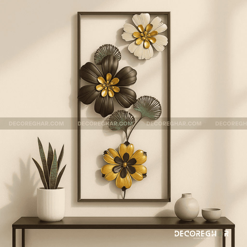 Imported Premium Quality Metal Flower Frame – Elegant Decorative Wall Art