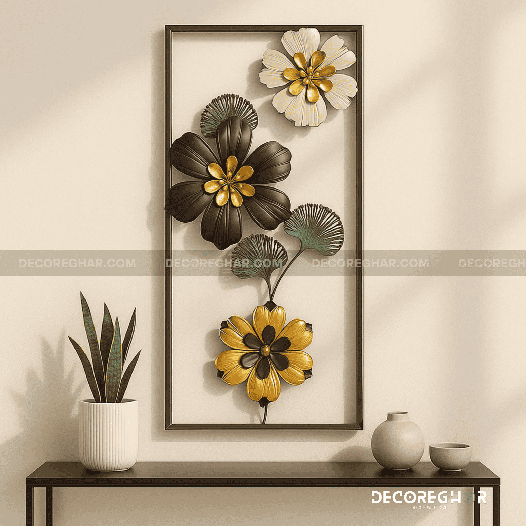 Imported Premium Quality Metal Flower Frame – Elegant Decorative Wall Art