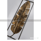 Hand Crafted Antiqued Gold Banana Leaf Metal Wall Panel