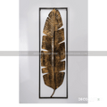 Hand Crafted Antiqued Gold Banana Leaf Metal Wall Panel