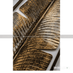 Hand Crafted Antiqued Gold Banana Leaf Metal Wall Panel