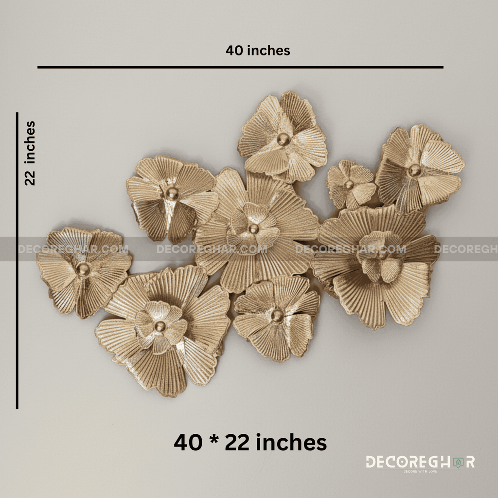 Metallic Floral Bloom Cluster Wall Art