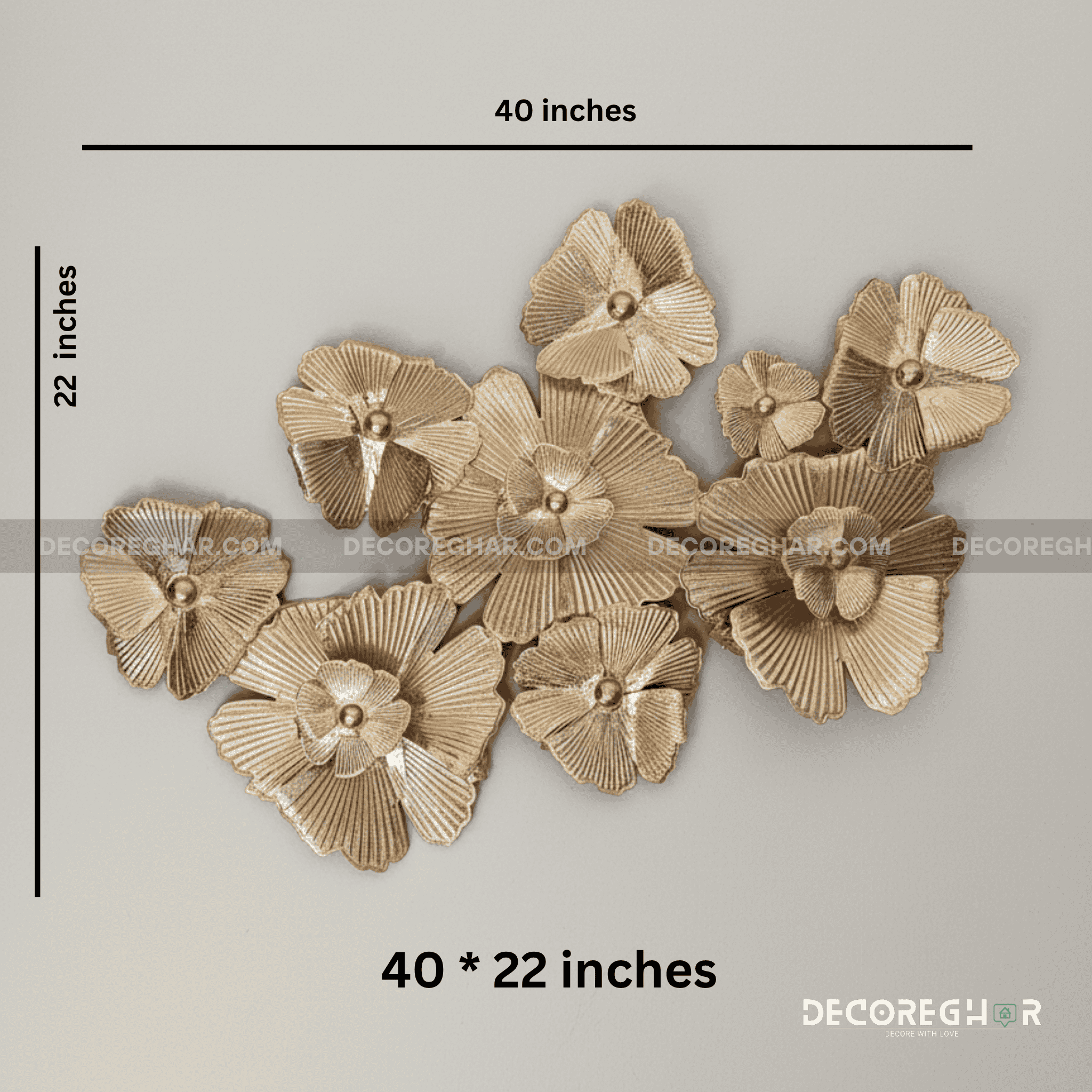 Metallic Floral Bloom Cluster Wall Art