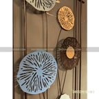 Modern Abstract Floral Metal Wall Art – Colorful Geometric Frame