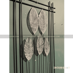 Modern Metal Leaf Wall Art – Minimalist Geometric Frame Decor