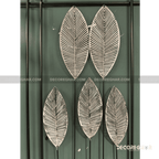 Modern Metal Leaf Wall Art – Minimalist Geometric Frame Decor