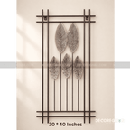 Modern Metal Leaf Wall Art – Minimalist Geometric Frame Decor