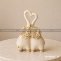 Romantic Double Elephant Figurine with Heart Trunk – Elegant Decorative Accent