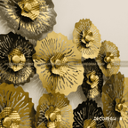 Golden Bloom Metal Wall Art – 3D Floral Luxury Décor